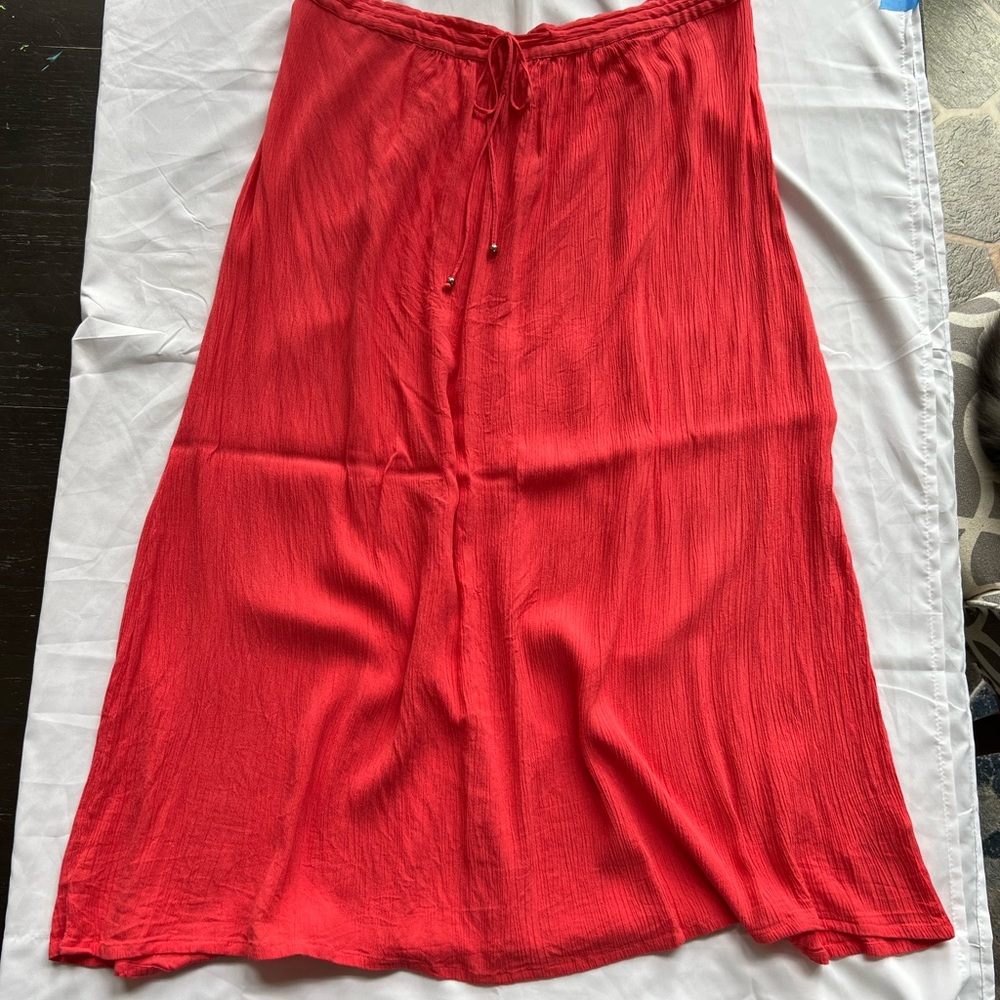 Coral Colored Maxi Skirt